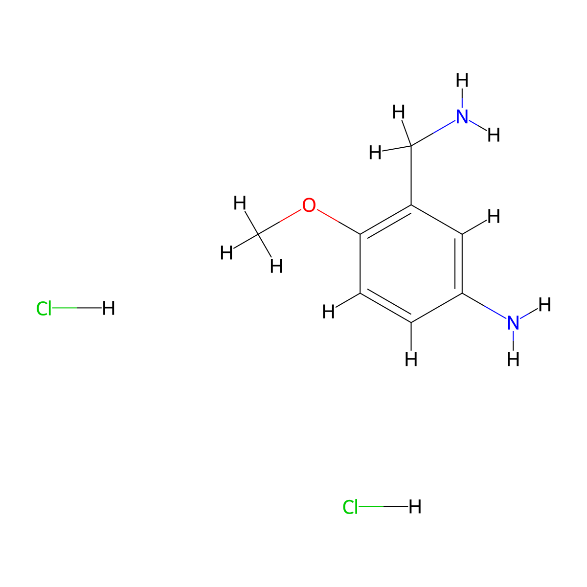 3-(Aminomethyl)-4-methoxyaniline dihydrochloride molecular structure, CAS 102677-73-6
