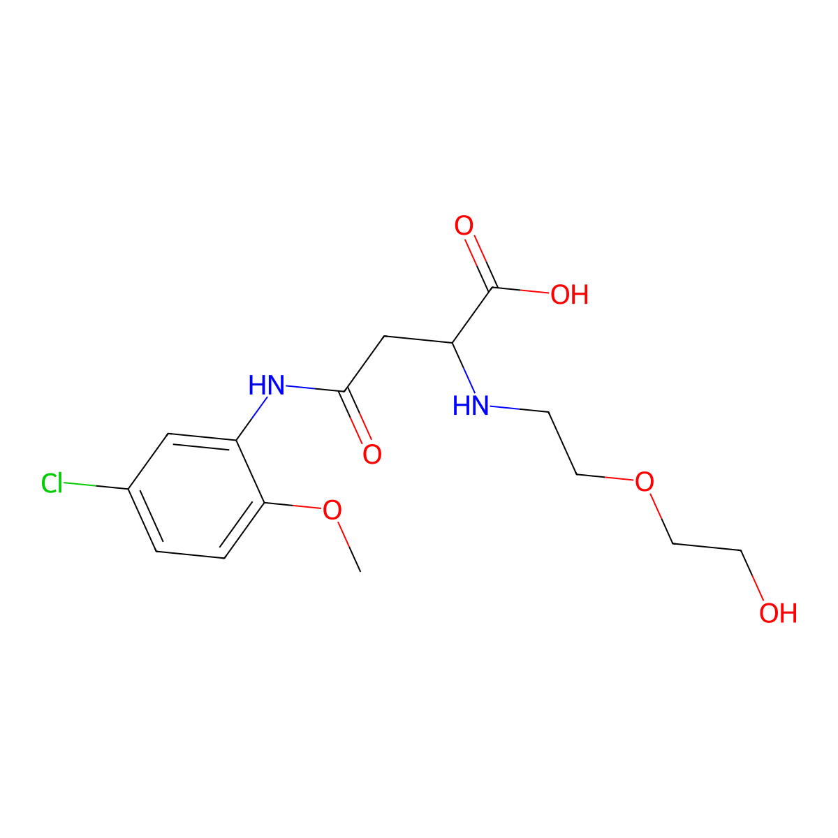 4-(5-Chloro-2-methoxyanilino)-2-[2-(2-hydroxyethoxy)ethylamino]-4-oxobutanoic acid molecular structure, CAS 1026770-20-6