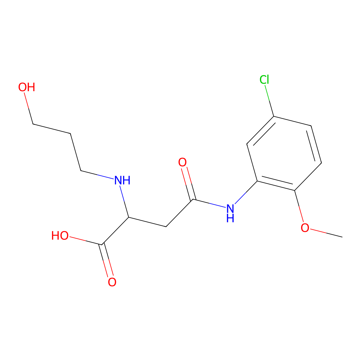4-(5-Chloro-2-methoxyanilino)-2-(3-hydroxypropylamino)-4-oxobutanoic acid molecular structure, CAS 1026770-21-7