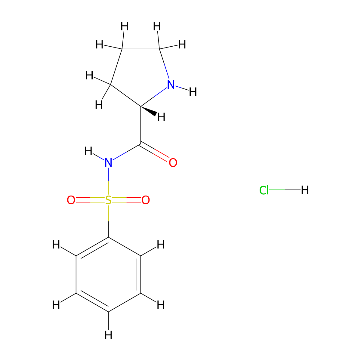 N-(Phenylsulfonyl)-l-prolinamide hydrochloride molecular structure, CAS 1026778-29-9