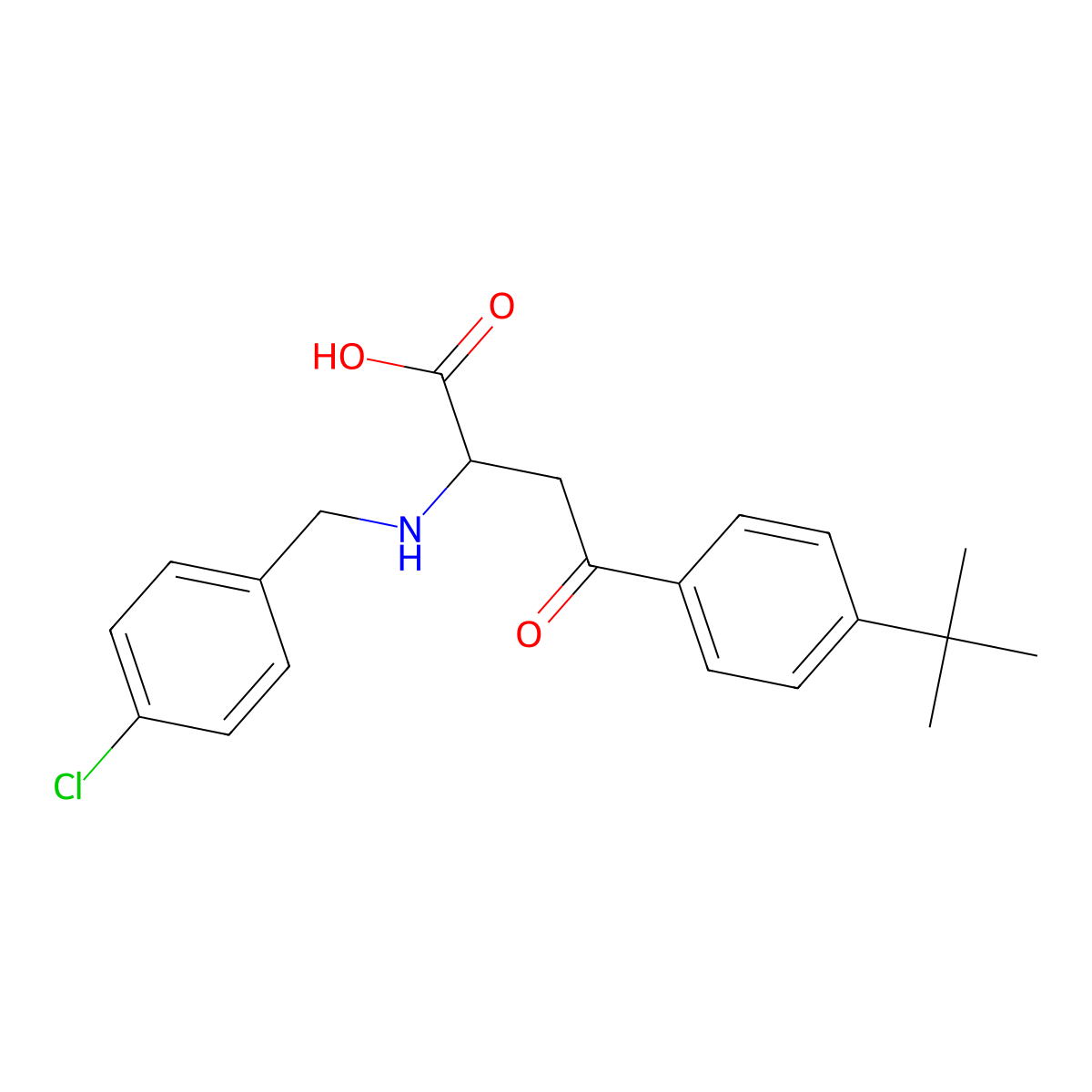 4-(4-(Tert-butyl)phenyl)-2-((4-chlorobenzyl)amino)-4-oxobutanoic acid molecular structure, CAS 1026778-83-5