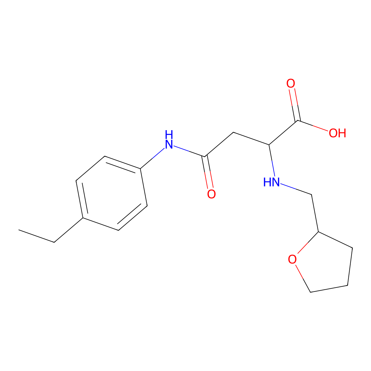 4-(4-Ethylanilino)-4-oxo-2-(oxolan-2-ylmethylamino)butanoic acid molecular structure, CAS 1026781-77-0