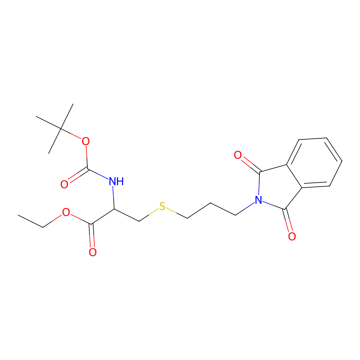 ethyl 2-[(tert-butoxycarbonyl)amino]-3-{[3-(1,3-dioxo-1,3-dihydro-2H-isoindol-2-yl)propyl]sulfanyl}propanoate molecular structure, CAS 1026783-01-6