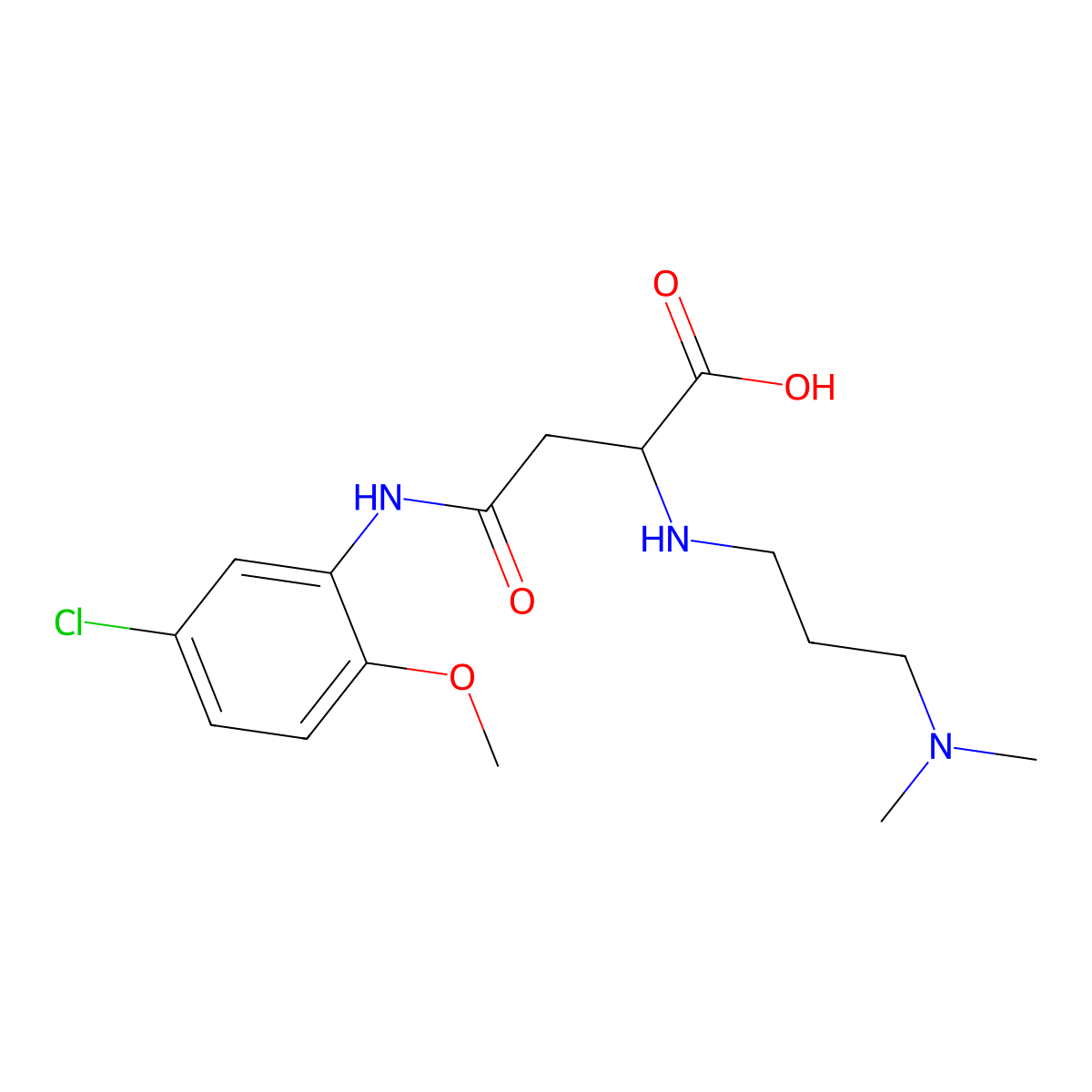 4-(5-Chloro-2-methoxyanilino)-2-[3-(dimethylamino)propylamino]-4-oxobutanoic acid molecular structure, CAS 1026783-28-7