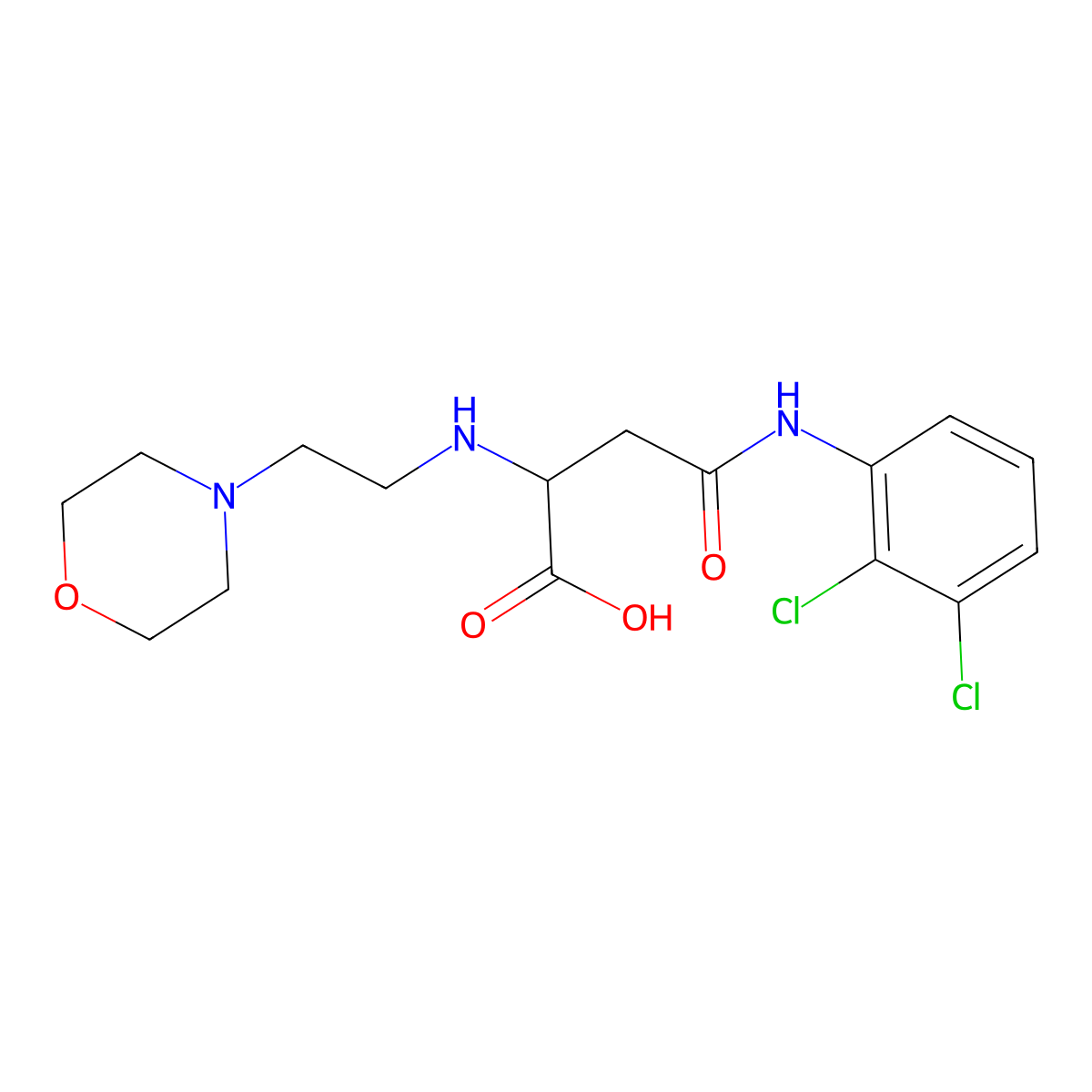 4-((2,3-Dichlorophenyl)amino)-2-((2-morpholinoethyl)amino)-4-oxobutanoic acid molecular structure, CAS 1026783-34-5