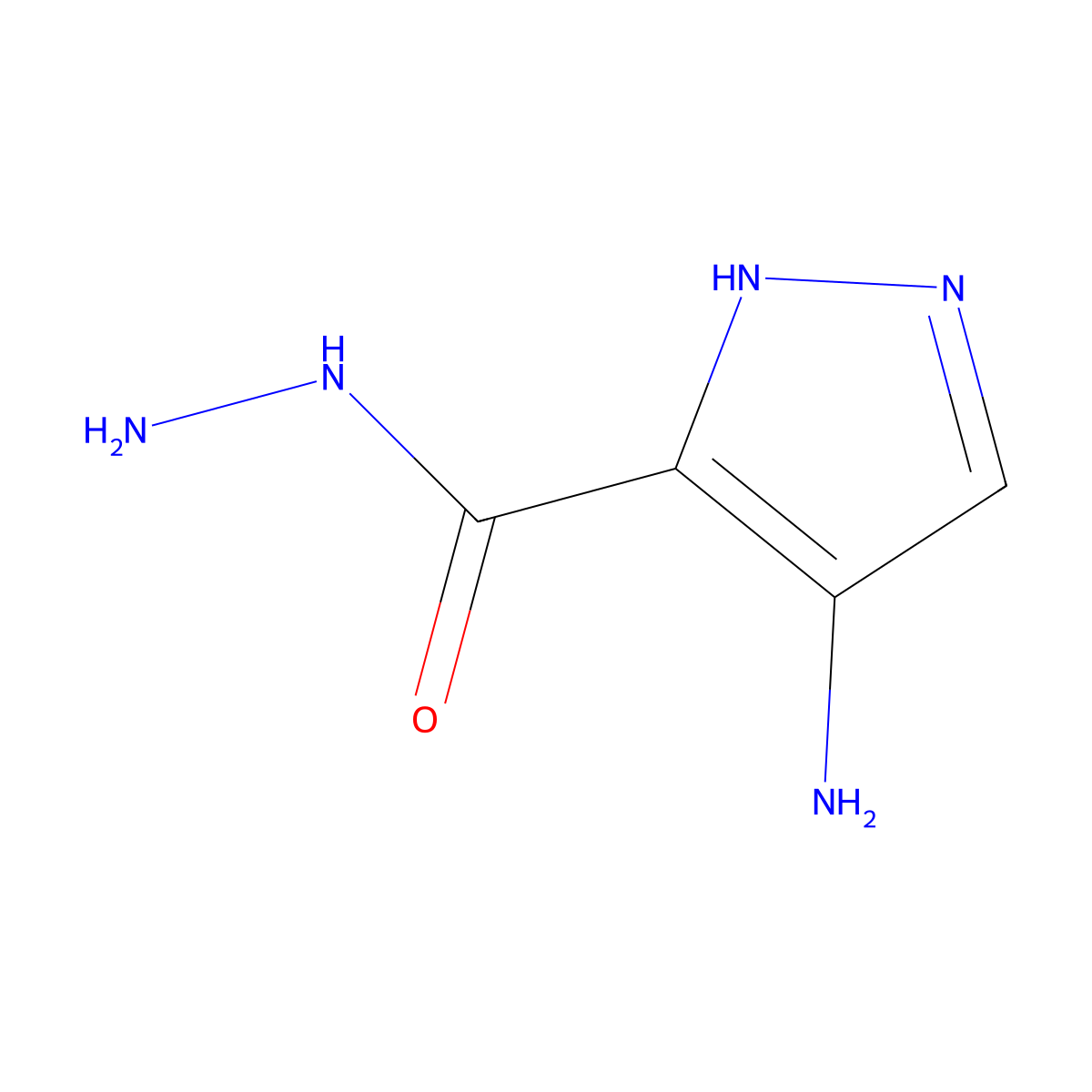 4-amino-1H-pyrazole-5-carbohydrazide molecular structure, CAS 1026783-39-0