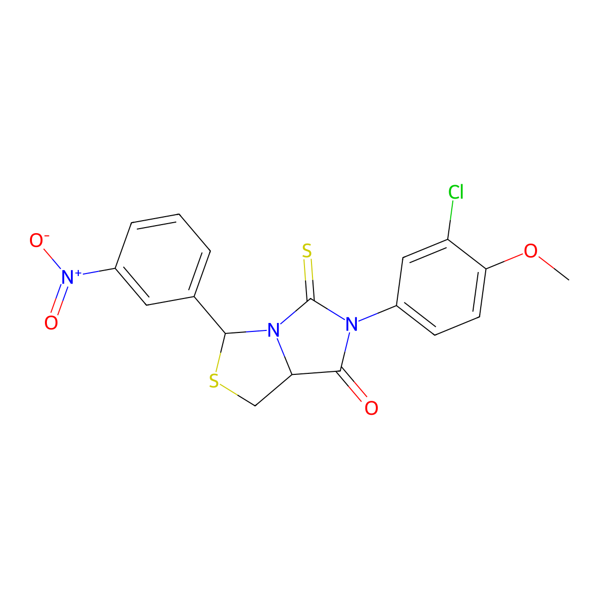 6-(3-chloro-4-methoxyphenyl)-3-(3-nitrophenyl)-5-thioxotetrahydro-7H-imidazo[1,5-c][1,3]thiazol-7-one molecular structure, CAS 1026783-41-4