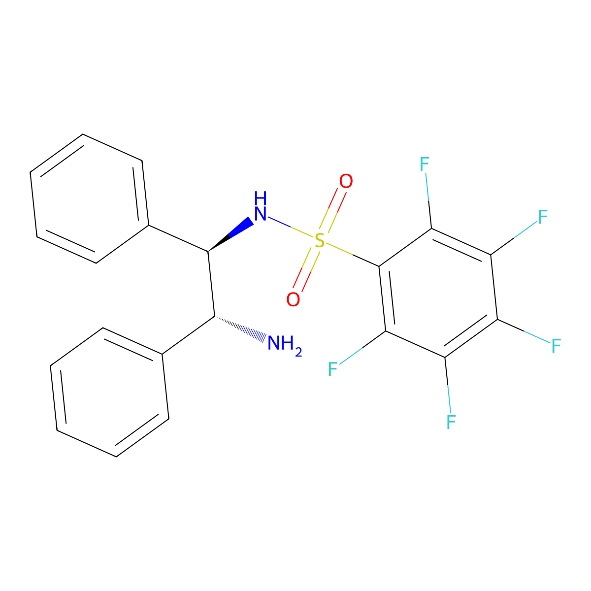 N-((1R,2R)-2-Amino-1,2-diphenylethyl)-2,3,4,5,6-pentafluorobenzenesulfonamide molecular structure, CAS 1026785-12-5