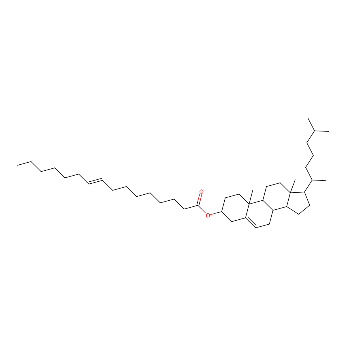 [10,13-dimethyl-17-(6-methylheptan-2-yl)-2,3,4,7,8,9,11,12,14,15,16,17-dodecahydro-1H-cyclopenta[a]phenanthren-3-yl] hexadec-9-enoate molecular structure, CAS 102679-72-1