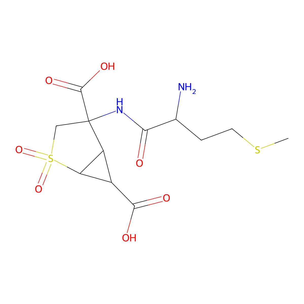 4-[(2-Amino-4-methylsulfanylbutanoyl)amino]-2,2-dioxo-2lambda6-thiabicyclo[3.1.0]hexane-4,6-dicarboxylic acid molecular structure, CAS 1026791-63-8