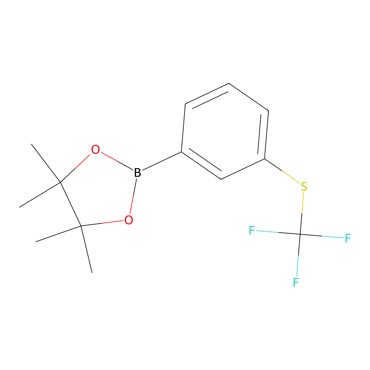 Trifluoromethylthio-3-(4,4,5,5-tetramethyl-[1,3,2]dioxaborolan-2-yl)-benzene molecular structure, CAS 1026796-07-5
