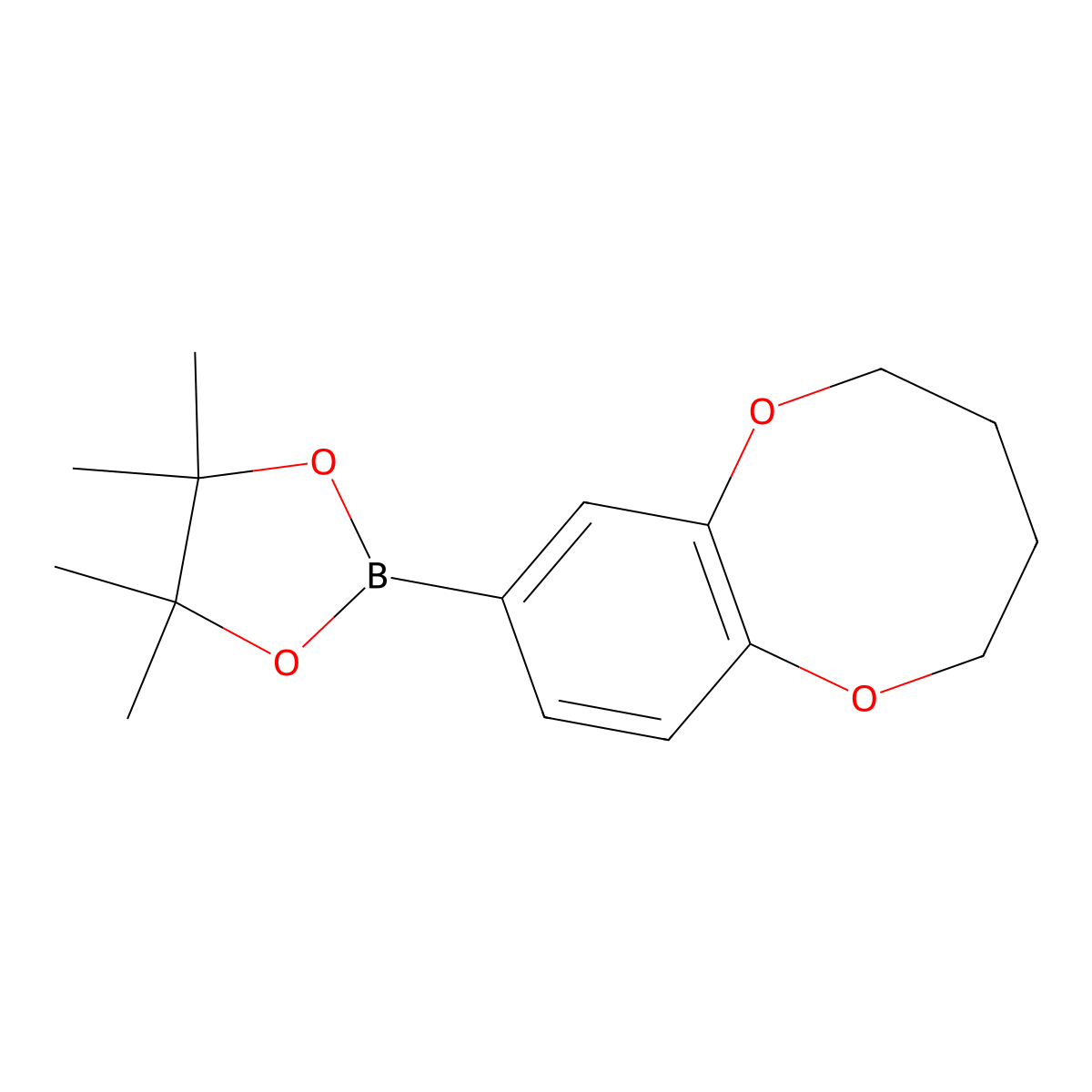 2,3,4,5-Tetrahydro-8-(4,4,5,5-tetramethyl-1,3,2-dioxaborolan-2-yl)-1,6-benzodioxocin molecular structure, CAS 1026796-17-7
