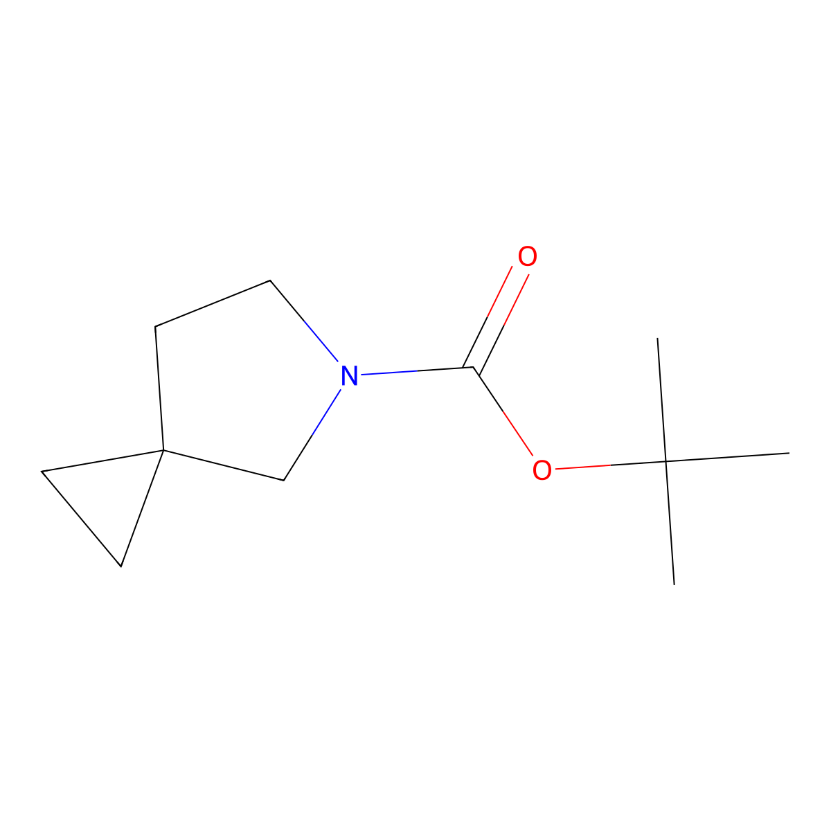 Tert-butyl 5-azaspiro[2.4]heptane-5-carboxylate molecular structure, CAS 1026796-26-8