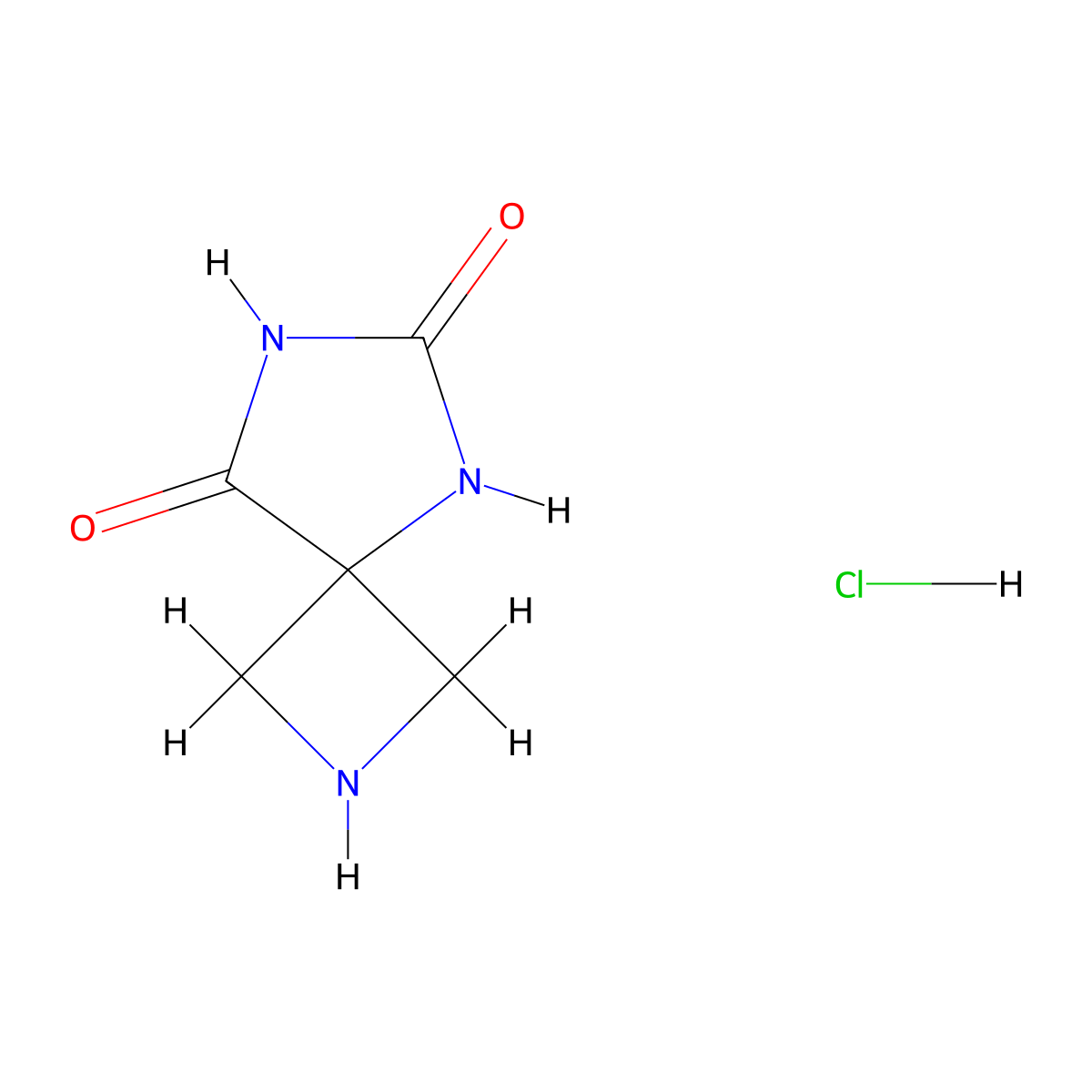 2,5,7-Triazaspiro(3.4)octane-6,8-dione hydrochloride molecular structure, CAS 1026796-27-9