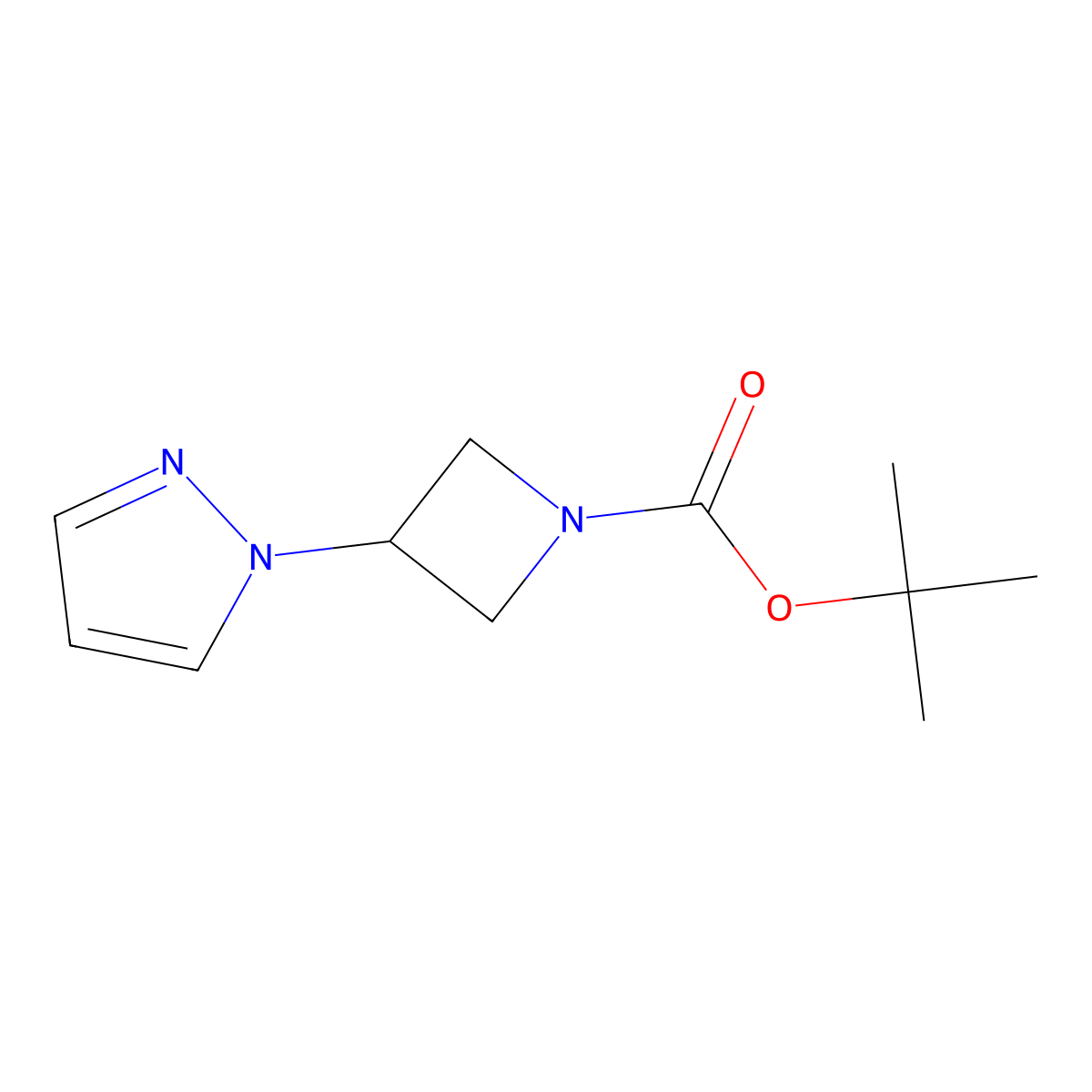 tert-Butyl 3-(1H-pyrazol-1-yl)azetidine-1-carboxylate molecular structure, CAS 1026796-28-0