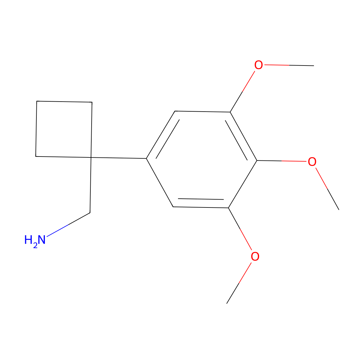 1-(3,4,5-Trimethoxyphenyl)cyclobutanemethanamine molecular structure, CAS 1026796-43-9