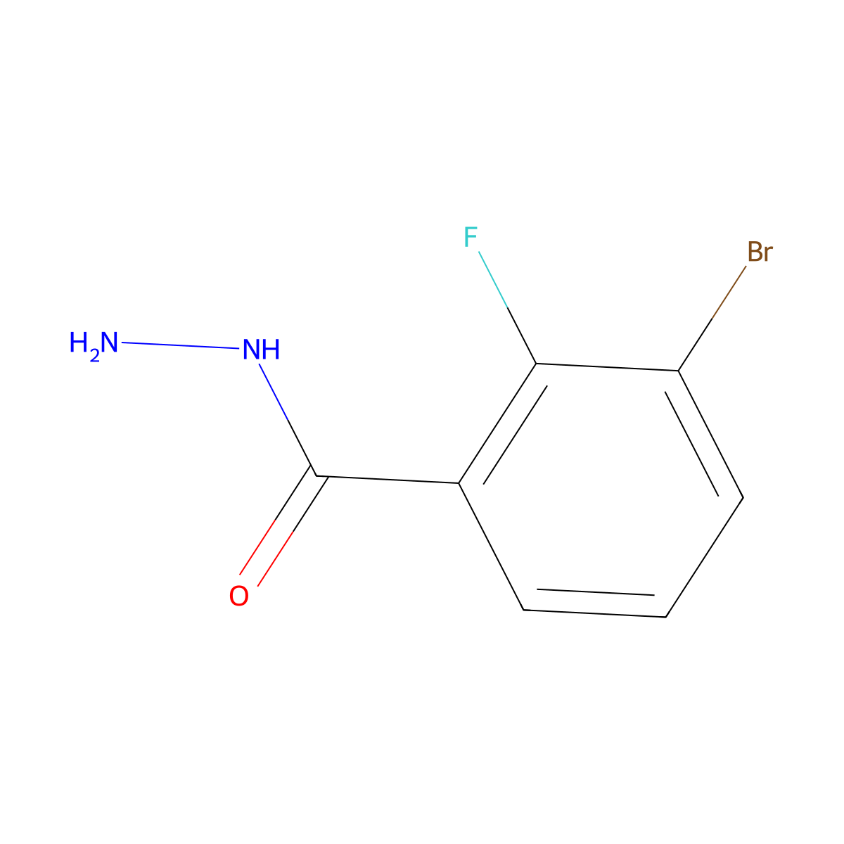 3-Bromo-2-fluorobenzohydrazide molecular structure, CAS 1026796-49-5