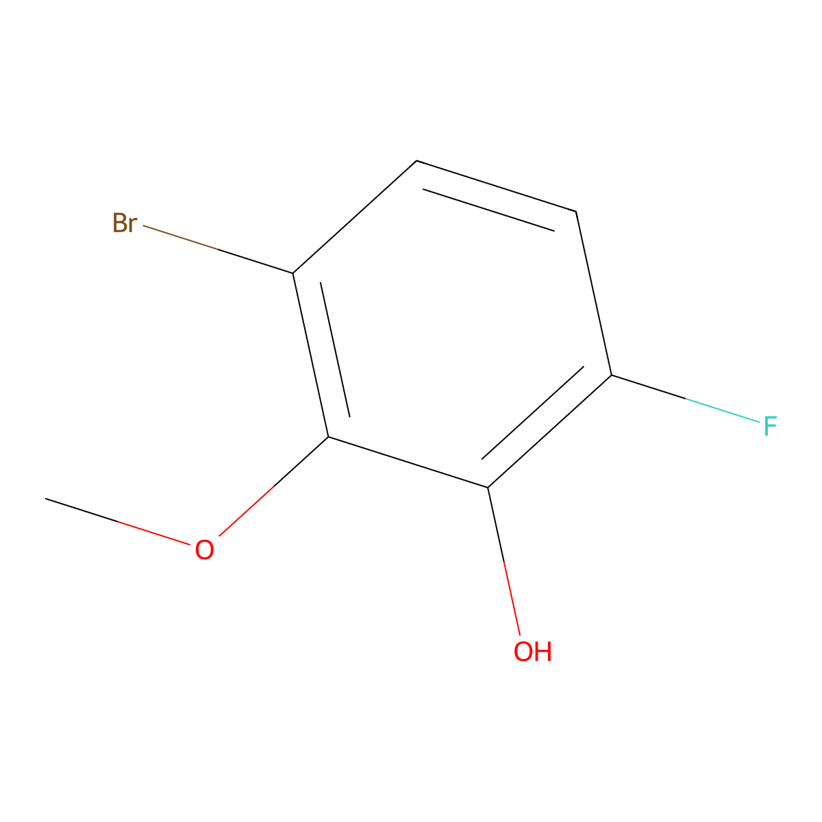 3-Bromo-6-fluoro-2-methoxyphenol molecular structure, CAS 1026796-50-8