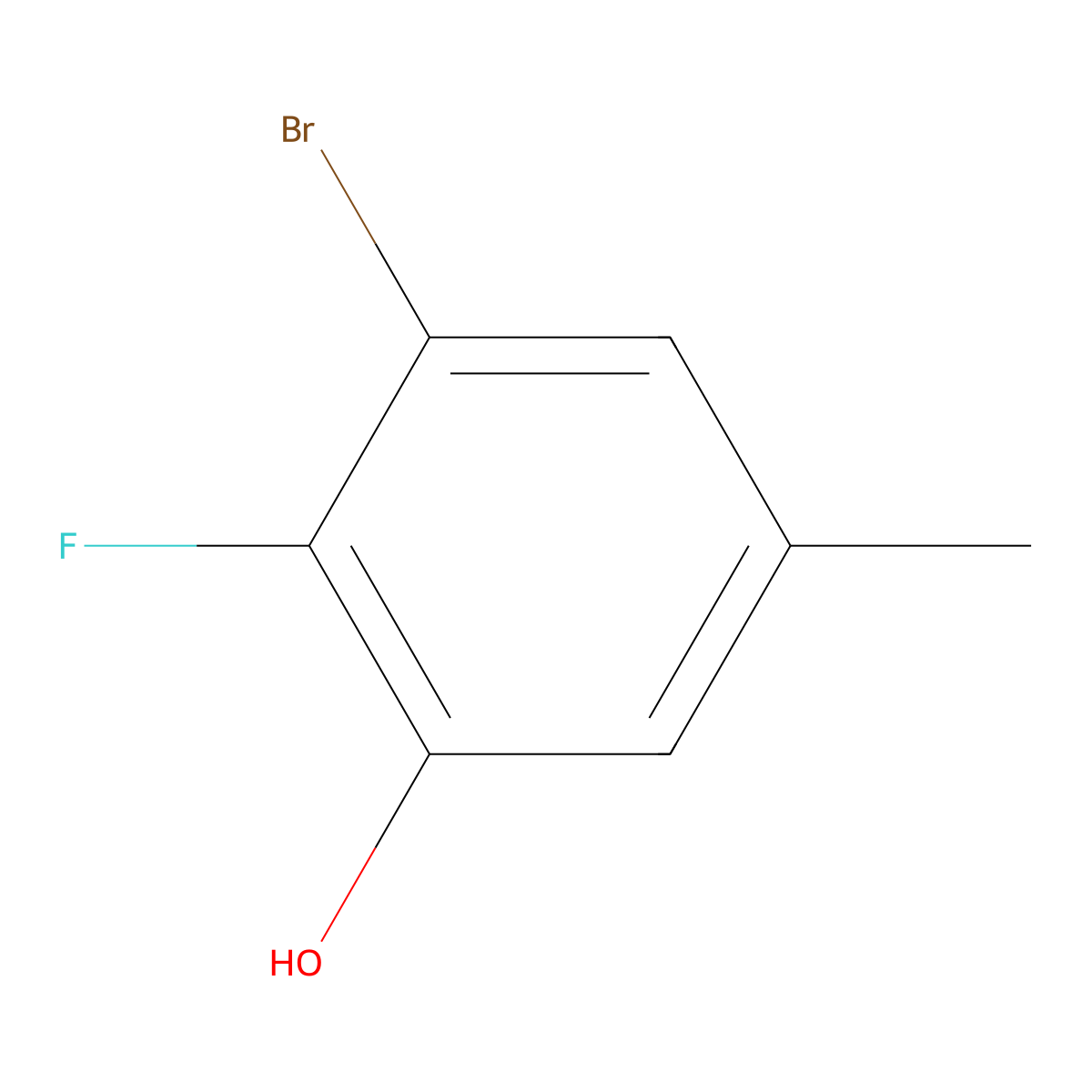 3-Bromo-2-fluoro-5-methylphenol molecular structure, CAS 1026796-51-9