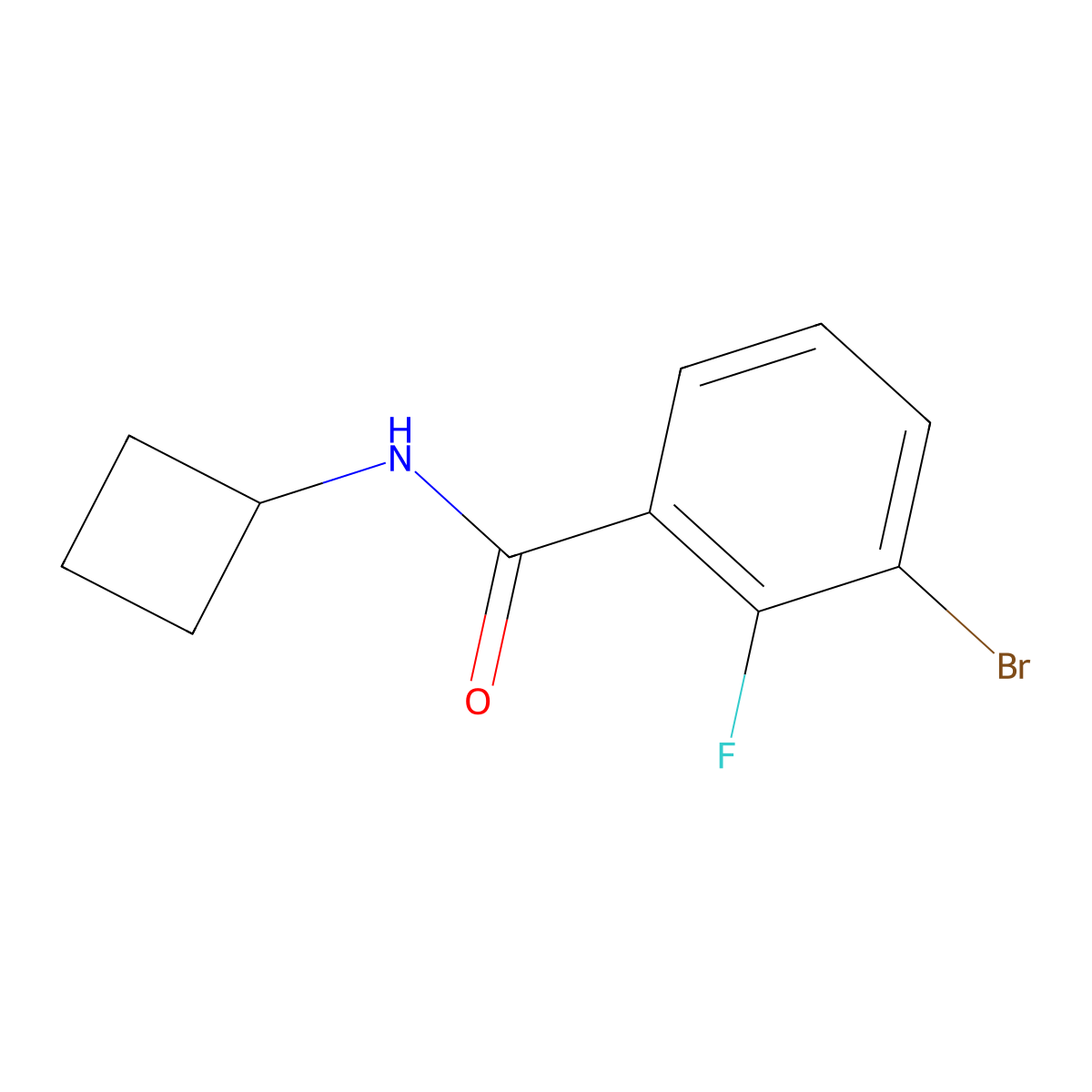 3-Bromo-N-cyclobutyl-2-fluorobenzamide molecular structure, CAS 1026796-61-1