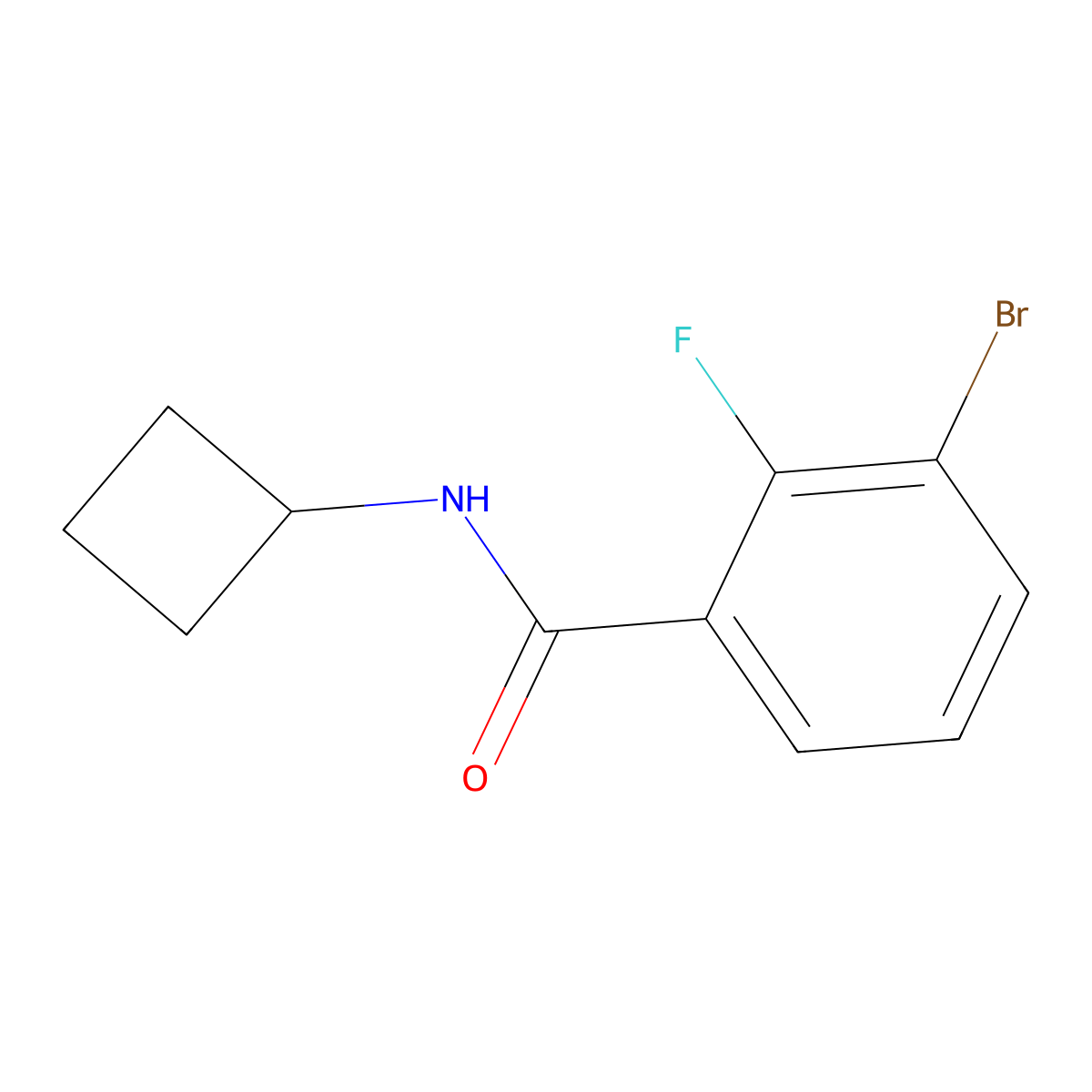 3-Bromo-N-cyclobutyl-2-fluorobenzamide molecular structure, CAS 1026796-61-1
