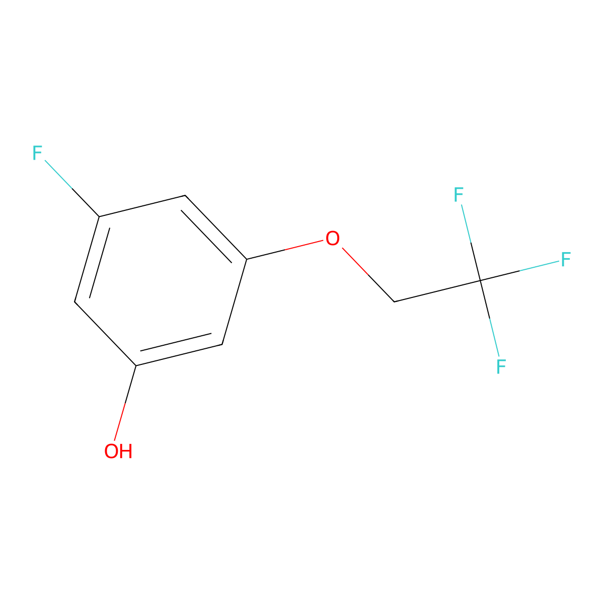 3-Fluoro-5-(2,2,2-trifluoroethoxy)phenol molecular structure, CAS 1026796-69-9
