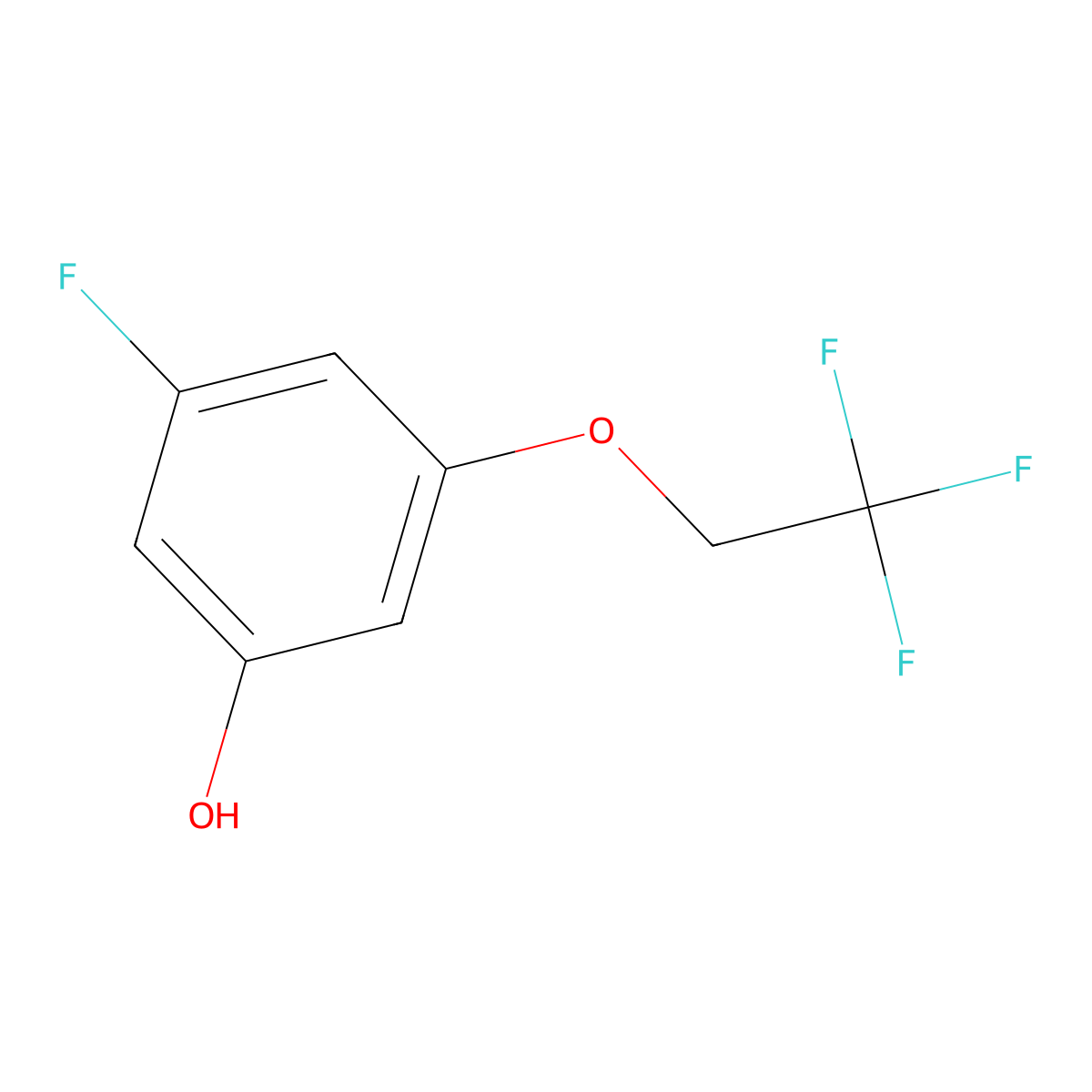 3-Fluoro-5-(2,2,2-trifluoroethoxy)phenol molecular structure, CAS 1026796-69-9