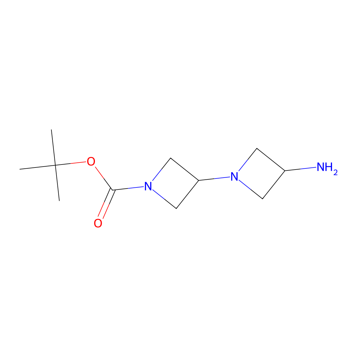 tert-Butyl 3-amino-[1,3'-biazetidine]-1'-carboxylate molecular structure, CAS 1026796-77-9