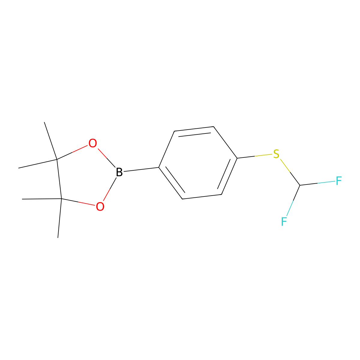 2-{4-[(Difluoromethyl)sulfanyl]phenyl}-4,4,5,5-tetramethyl-1,3,2-dioxaborolane molecular structure, CAS 1026796-82-6