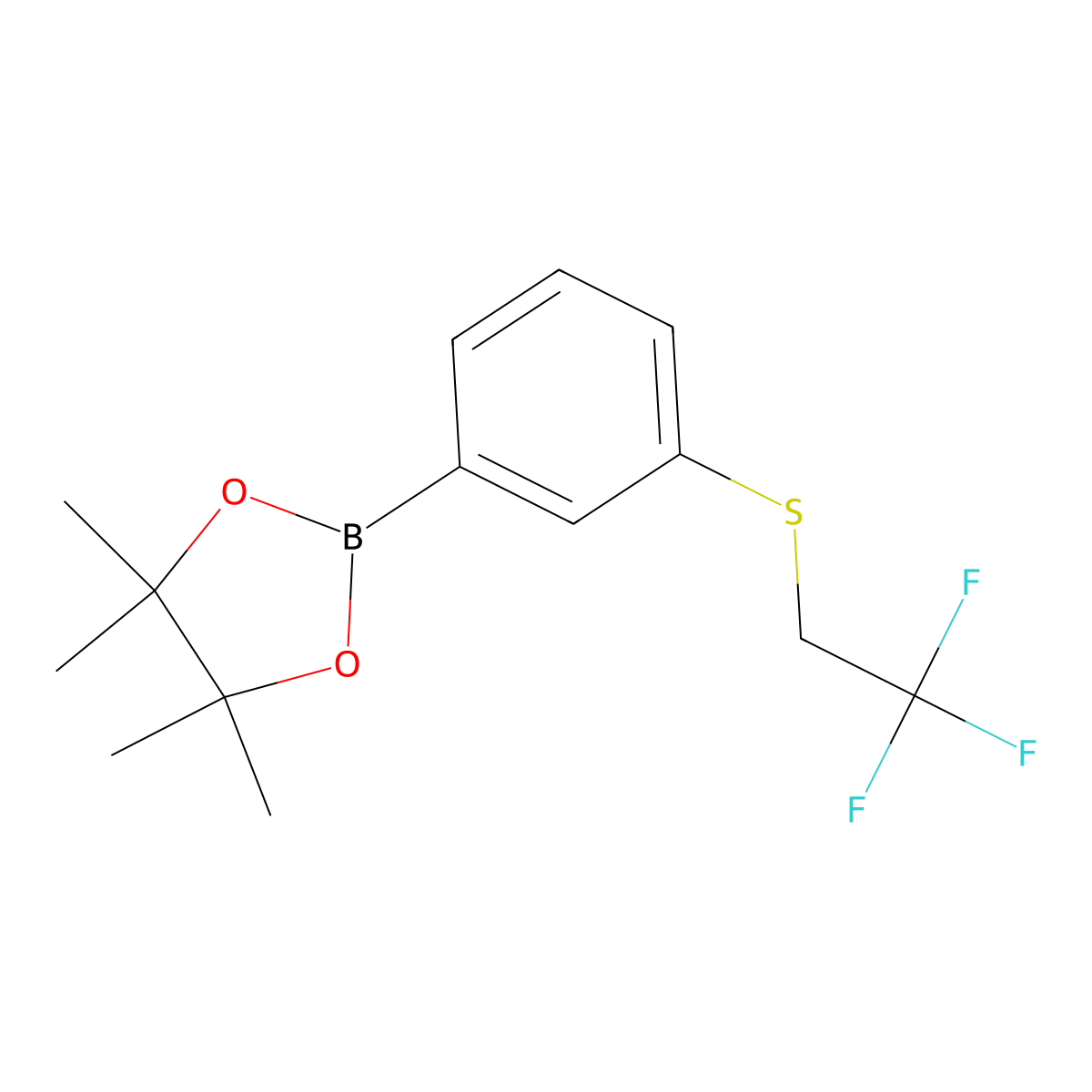 4,4,5,5-Tetramethyl-2-(3-((2,2,2-trifluoroethyl)thio)phenyl)-1,3,2-dioxaborolane molecular structure, CAS 1026797-07-8