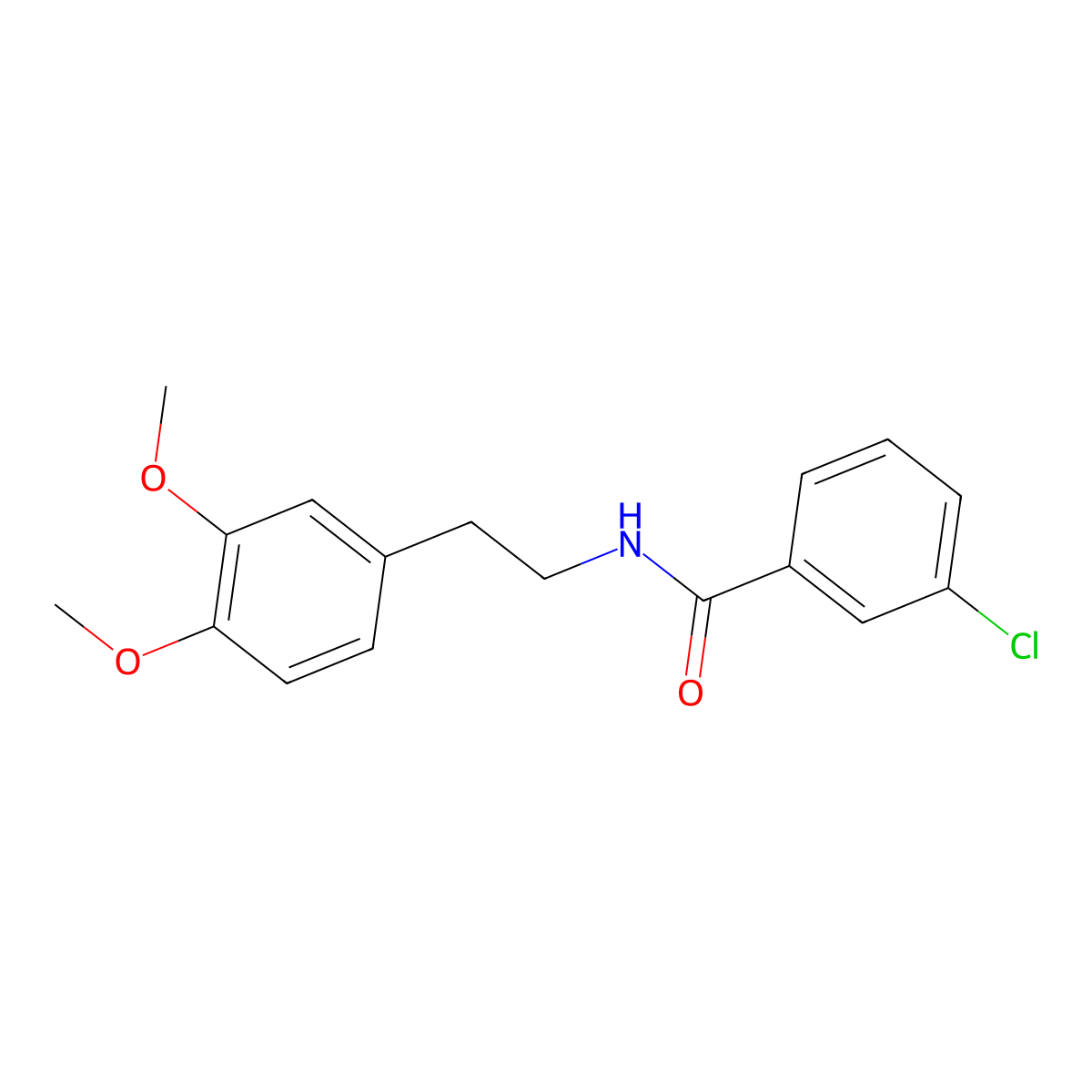 3-Chloro-N-(3,4-dimethoxyphenethyl)benzamide molecular structure, CAS 10268-49-2