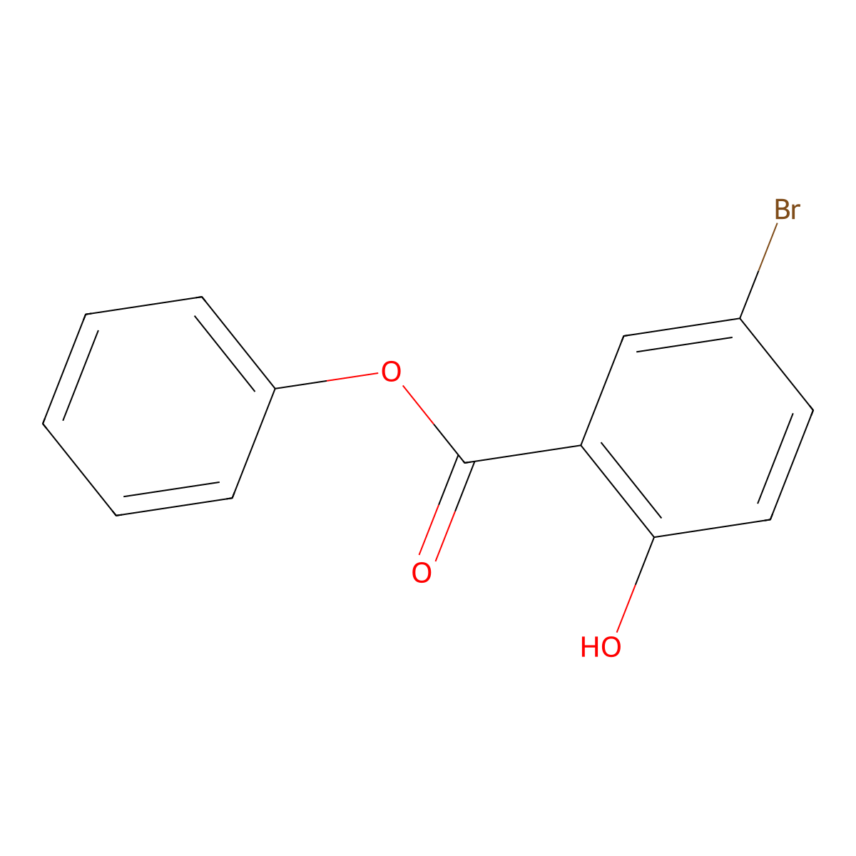 Phenyl 5-bromo-2-hydroxybenzoate molecular structure, CAS 10268-63-0