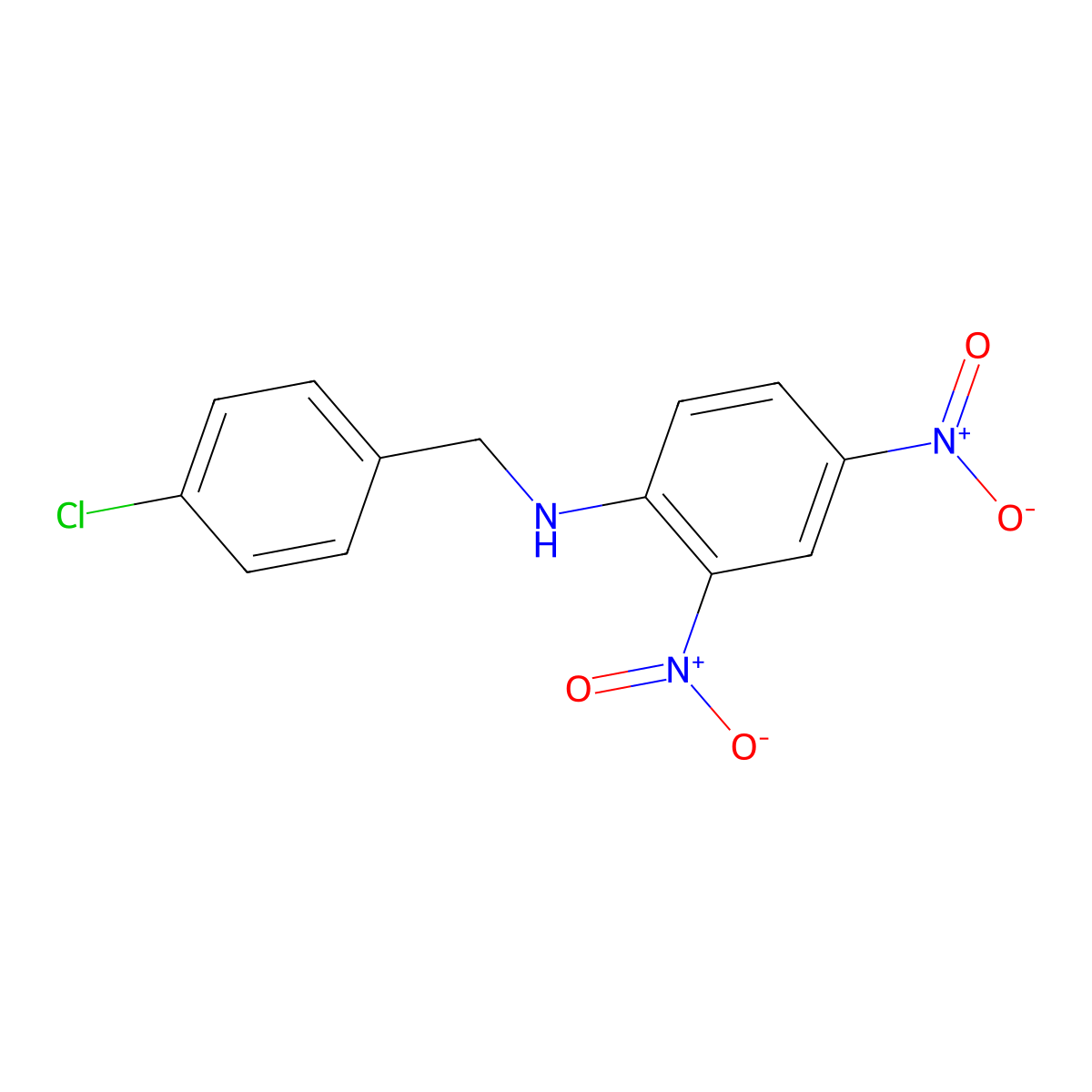 N-(4-chlorobenzyl)-2,4-dinitroaniline molecular structure, CAS 10268-90-3