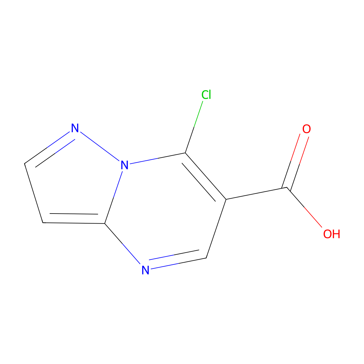 7-Chloropyrazolo[1,5-a]pyrimidine-6-carboxylic acid molecular structure, CAS 1026818-88-1