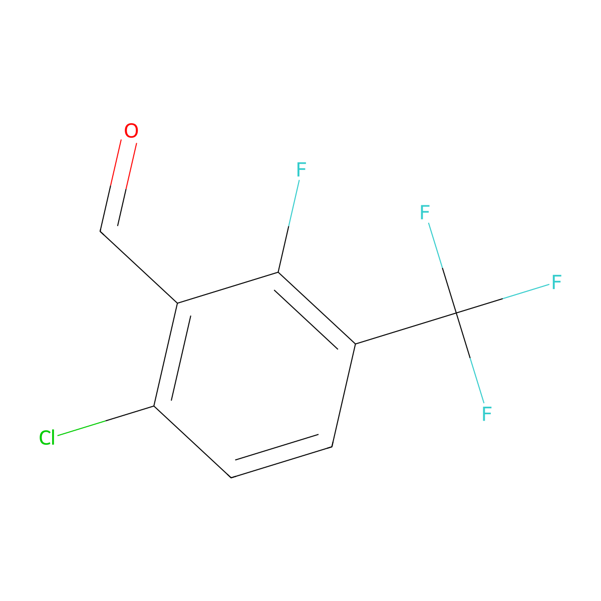 6-Chloro-2-fluoro-3-(trifluoromethyl)benzaldehyde molecular structure, CAS 1026828-32-9