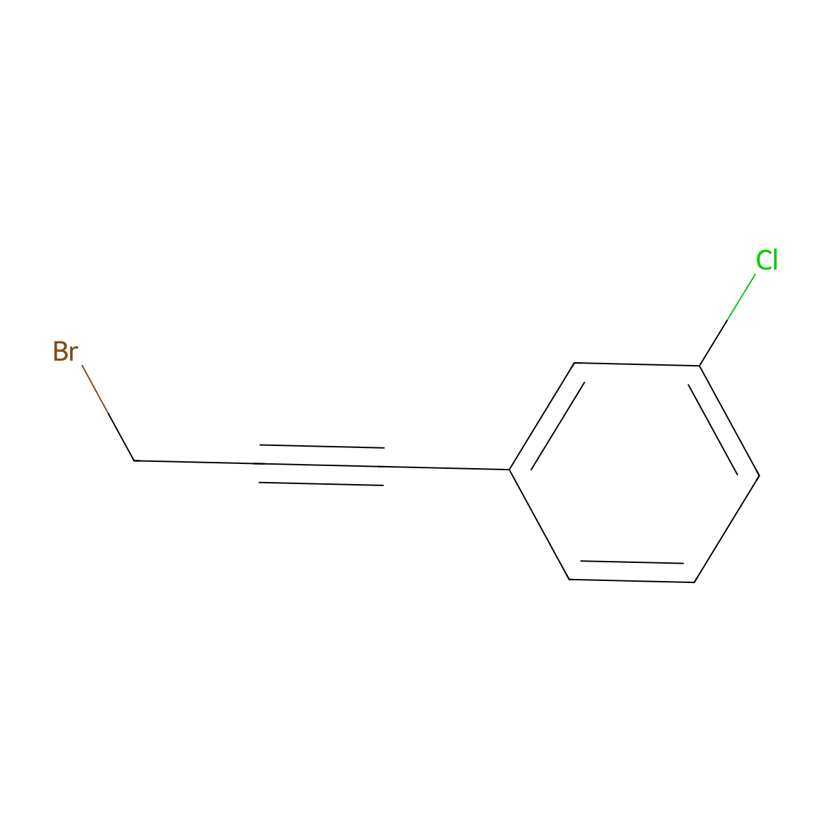 1-(3-Bromoprop-1-yn-1-yl)-3-chlorobenzene molecular structure, CAS 1026840-30-1