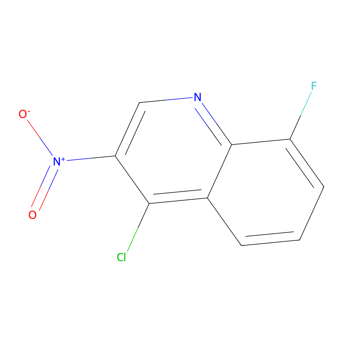 4-Chloro-8-fluoro-3-nitroquinoline molecular structure, CAS 1026861-70-0
