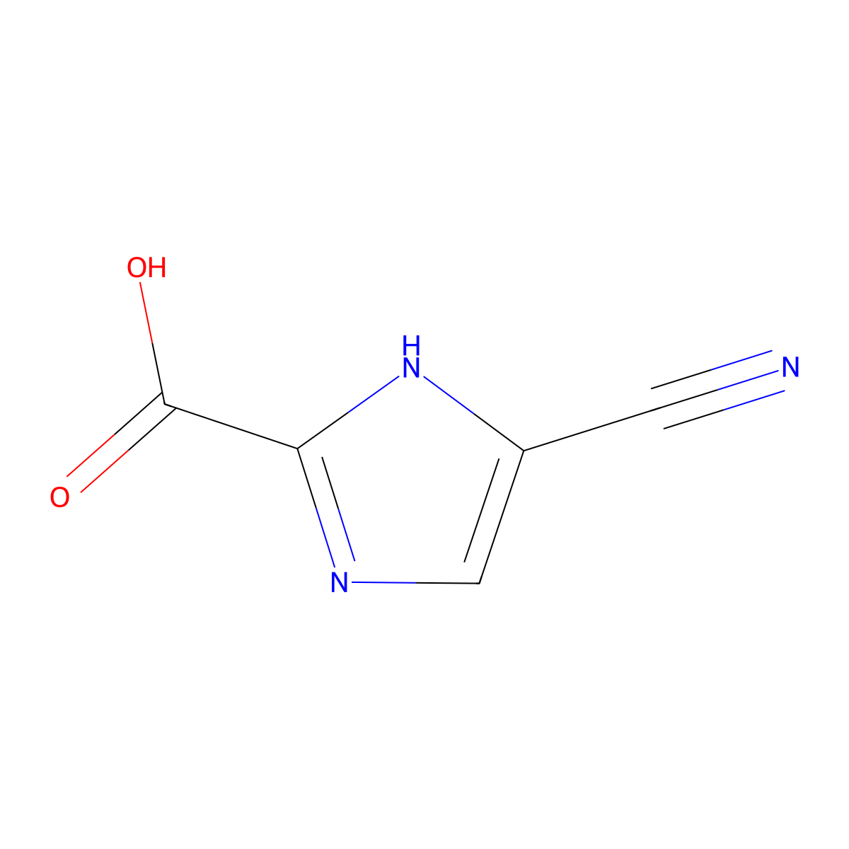 4-cyano-1H-imidazole-2-carboxylic acid molecular structure, CAS 1026882-55-2