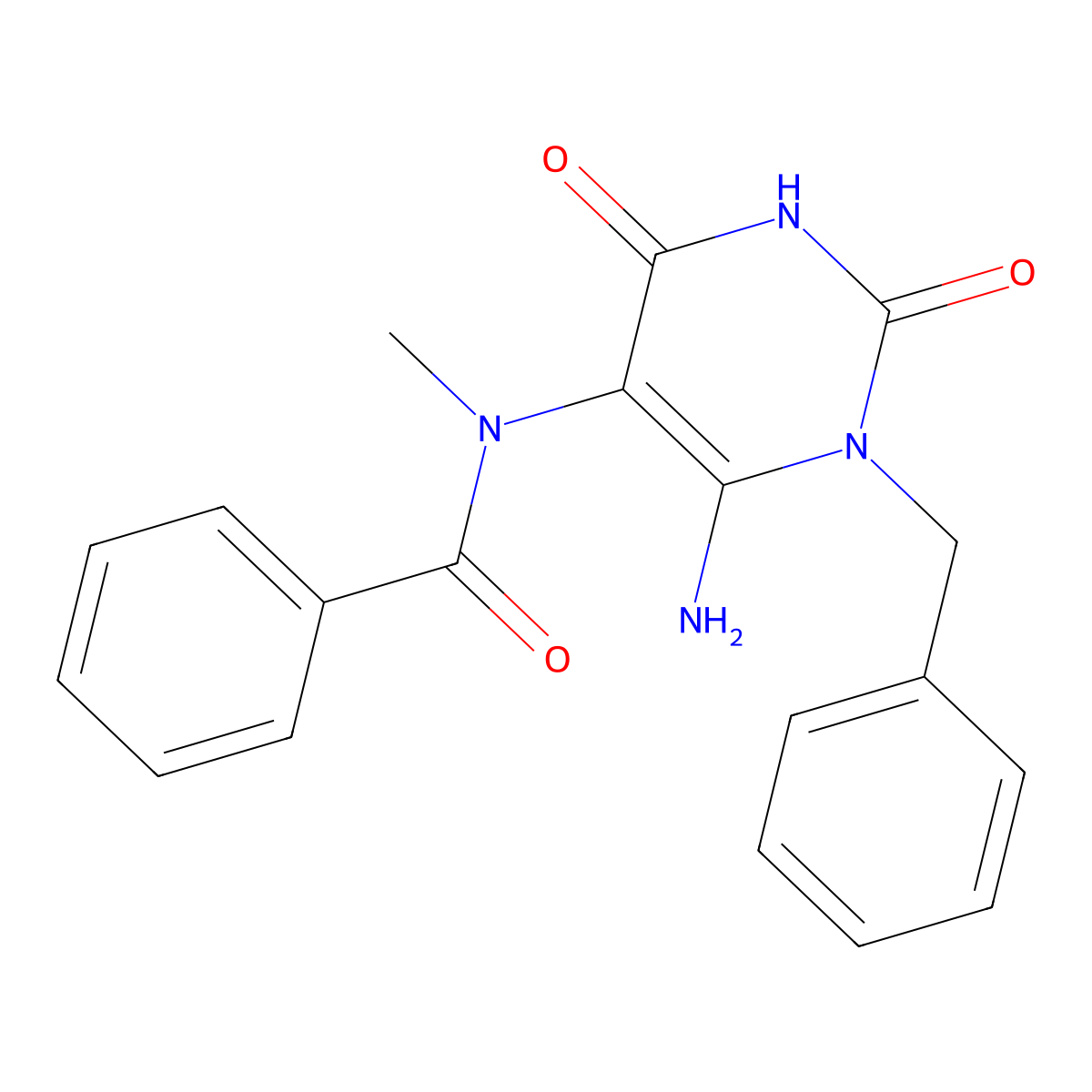 N-(6-Amino-1-Benzyl-2,4-Dioxo-1,2,3,4-Tetrahydropyrimidin-5-Yl)-N-Methylbenzamide molecular structure, CAS 1026890-84-5
