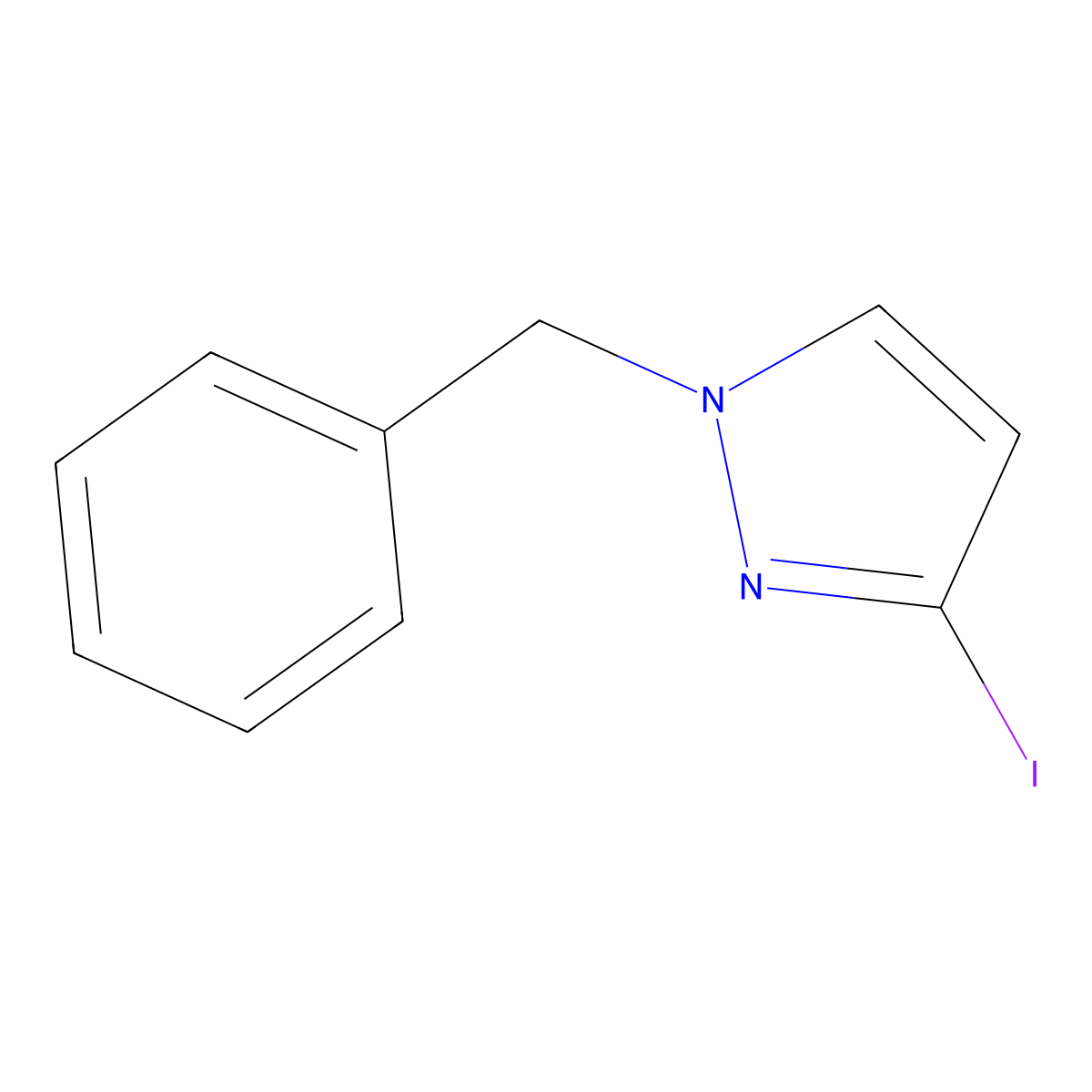 1-benzyl-3-iodo-1H-pyrazole molecular structure, CAS 1026893-32-2