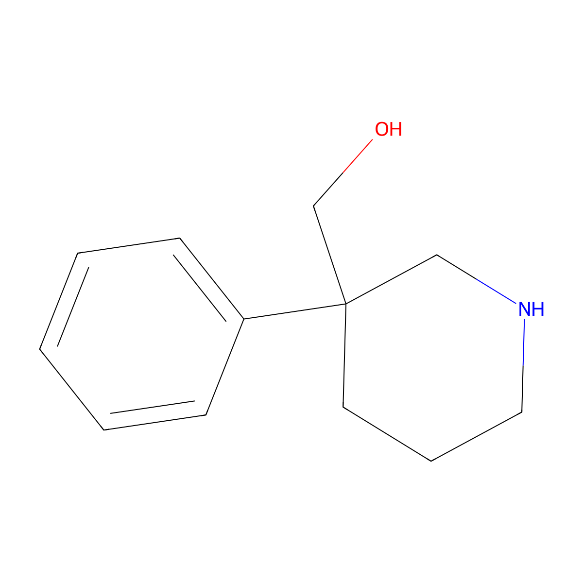 (3-Phenylpiperidin-3-yl)methanol molecular structure, CAS 1026896-52-5