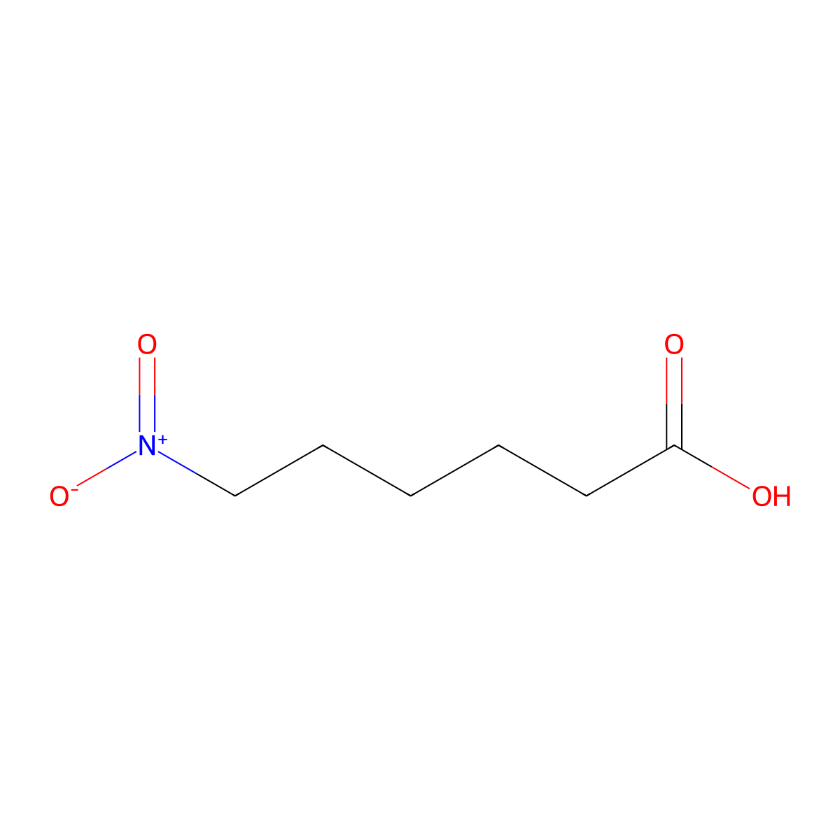 6-Nitrohexanoic acid molecular structure, CAS 10269-96-2