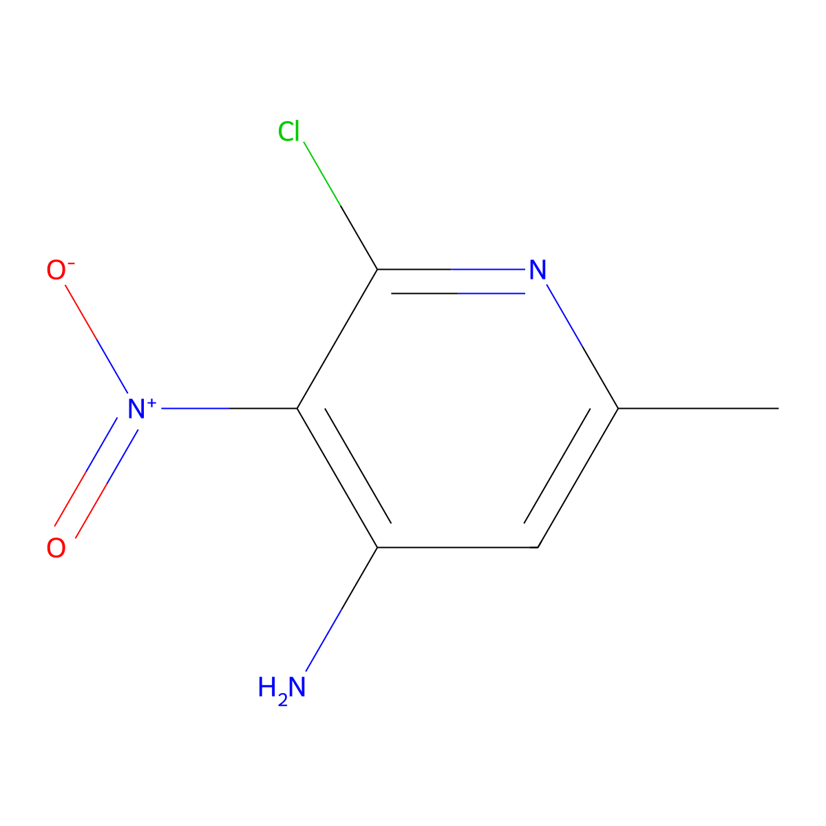 2-Chloro-6-methyl-3-nitropyridin-4-amine molecular structure, CAS 1026907-18-5