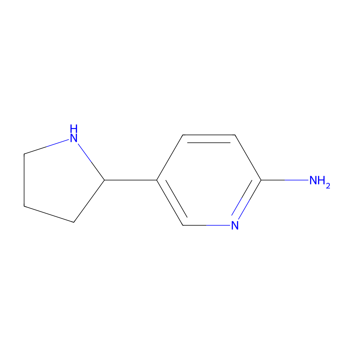 2-Amino-5-(pyrrolidin-2-yl)pyridine molecular structure, CAS 1026915-22-9