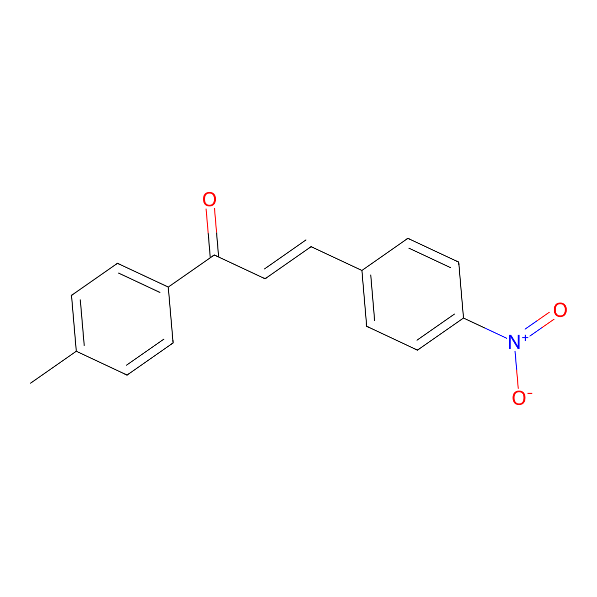 2-Propen-1-one, 1-(4-methylphenyl)-3-(4-nitrophenyl)-, (E)- molecular structure, CAS 102692-40-0