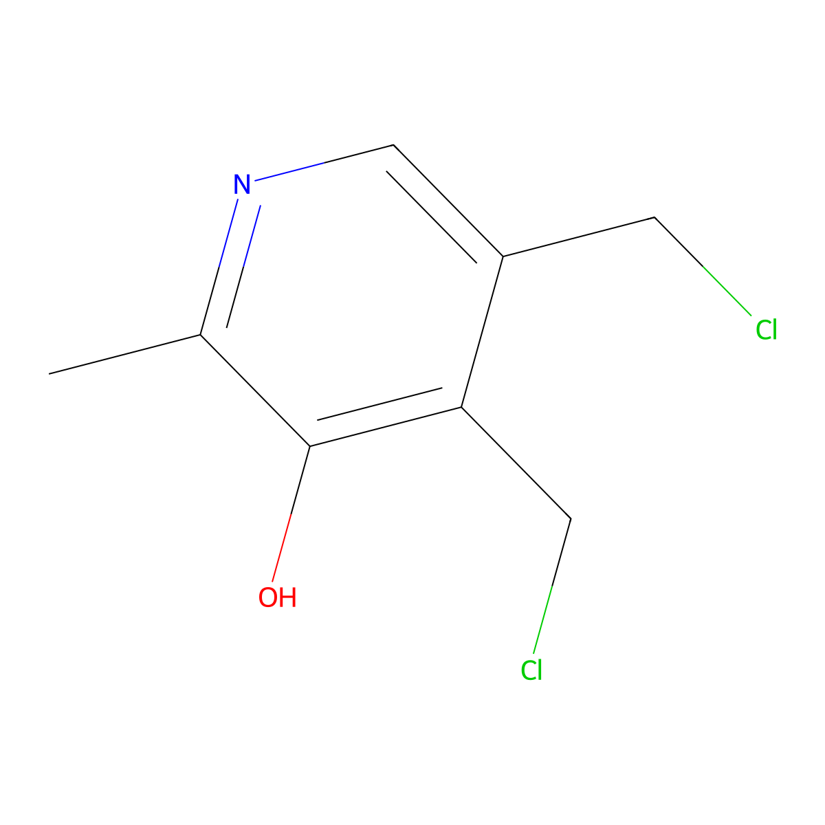 4,5-Bis(chloromethyl)-2-methylpyridin-3-ol molecular structure, CAS 102694-13-3