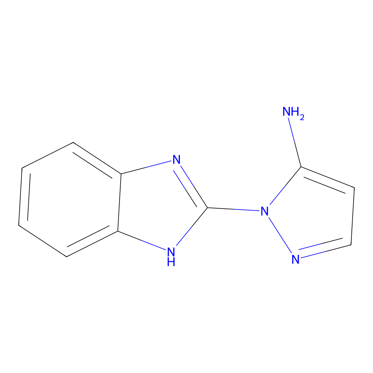 1-(1H-1,3-benzodiazol-2-yl)-1H-pyrazol-5-amine molecular structure, CAS 1026956-78-4