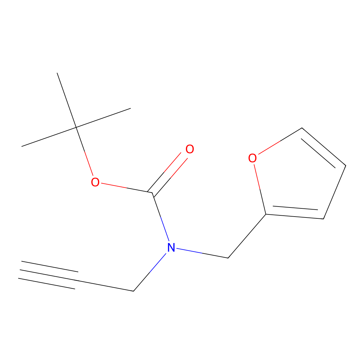 tert-butyl N-[(furan-2-yl)methyl]-N-(prop-2-yn-1-yl)carbamate molecular structure, CAS 1026959-80-7
