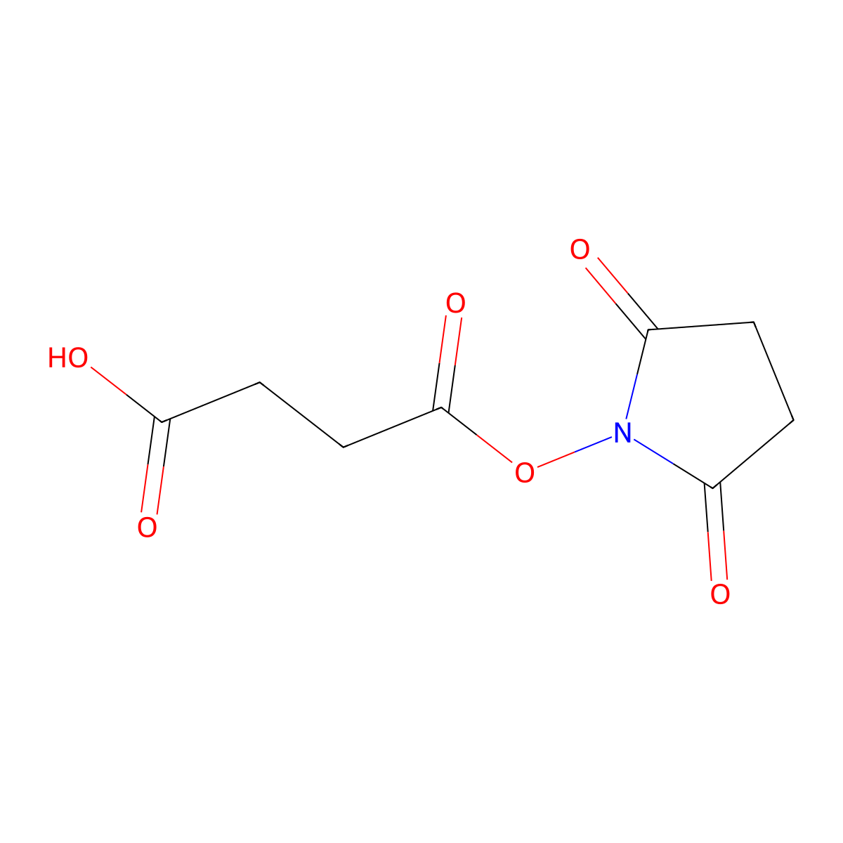 Butanoic acid, 4-[(2,5-dioxo-1-pyrrolidinyl)oxy]-4-oxo- molecular structure, CAS 102696-21-9
