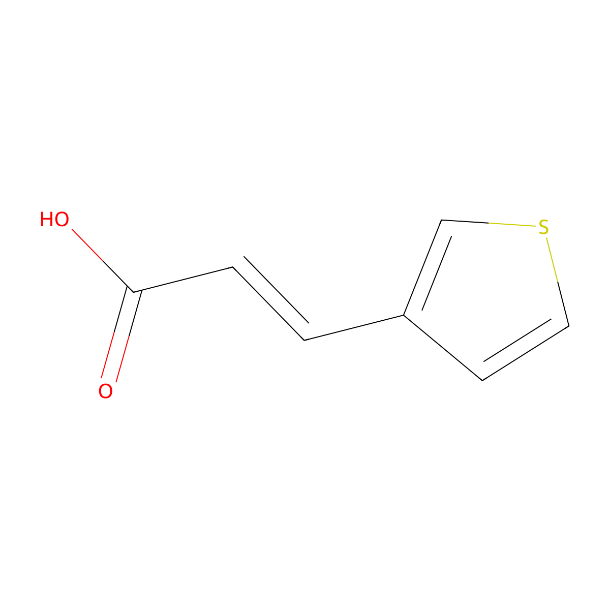 (2E)-3-(3-Thienyl)-2-propenoic acid molecular structure, CAS 102696-71-9